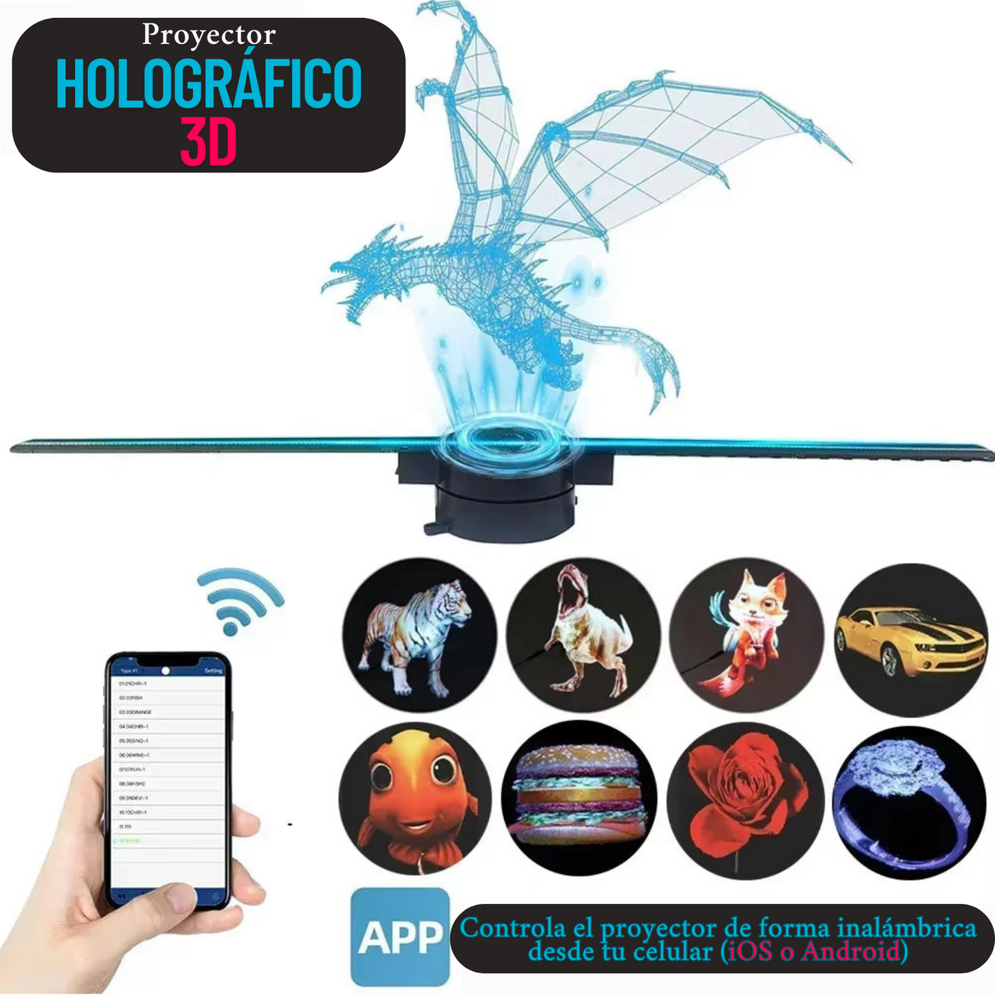 Proyector Holográfico 3D HD para Publicidad, Fiestas y Eventos